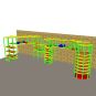 Indoor structuur langs muur