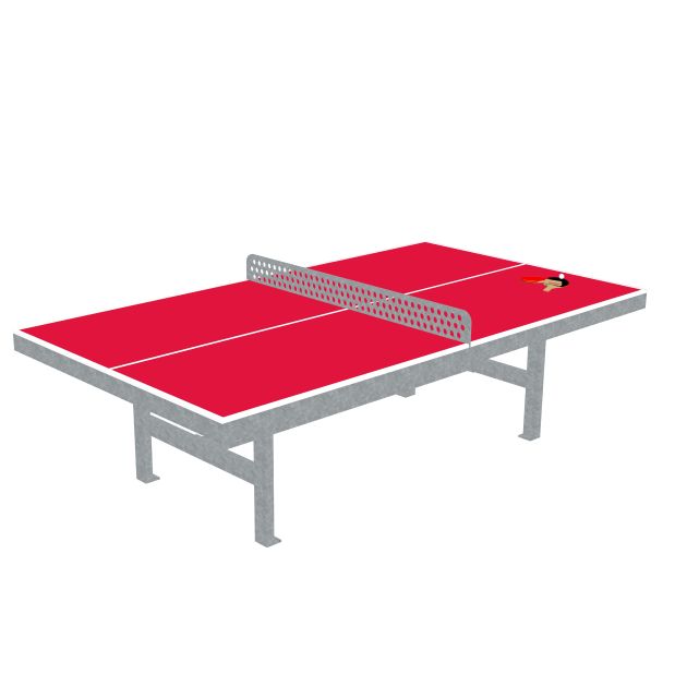 Metalen tafeltennistafel rood