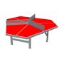 Metalen Triangel tafeltennistafel rood
