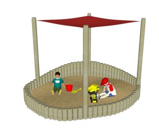 Paaltjeszandbak met zonnescherm