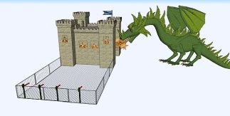 Speeltoestel kasteel met vuur