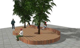 Vertel boombank 4 x 6 meter Hardhout