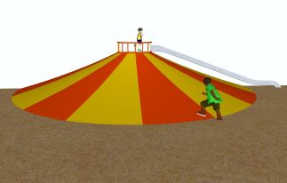 Vulkaan halfrond junior met open glijbaan