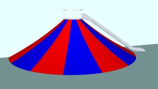 Vulkaan halfrond met open glijbaan