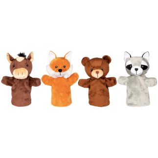 Handpop pluche set dieren