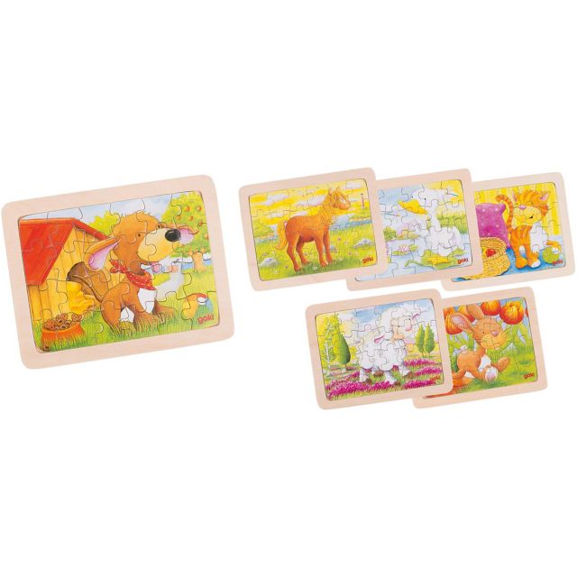 Set van 6 dierenpuzzels