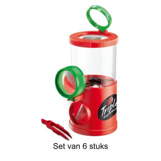 Set van 6 x insektenloep triple