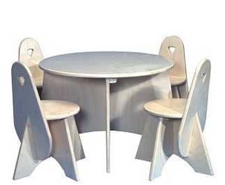 Bijpassende stoel met rugleuning bij ronde tafel kleuter