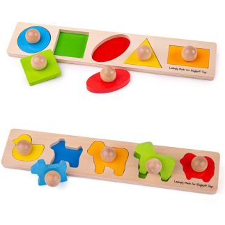 Set van 2 verschillende grote knoppuzzels