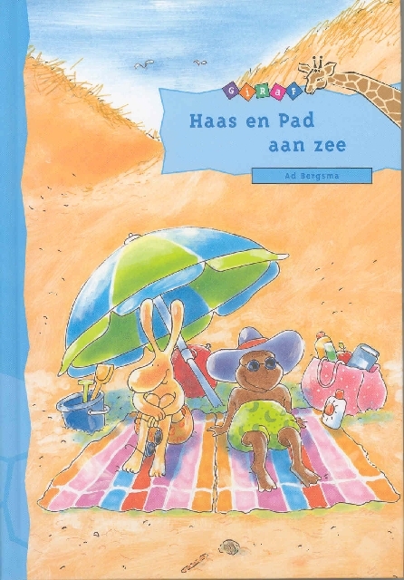 Haas en pad aan zee, giraf