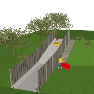 Bandenbaan heuvel hout