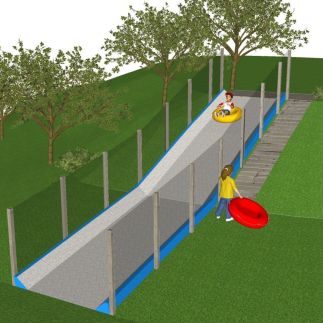 Bandenbaan heuvel zijkant net