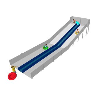 Bandenbaan metaal trap in het midden