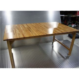 Beuken werktafel verrijdbaar