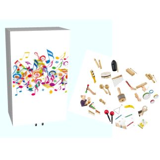 Muziekkast 1 instrumenten met muziekinstrumenten