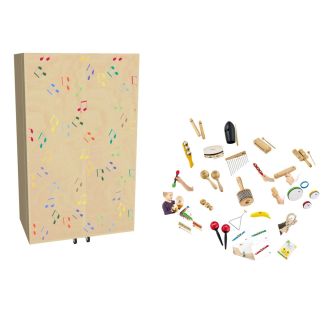 Muziekkast 1 muzieknoten 2 met muziekinstrumenten