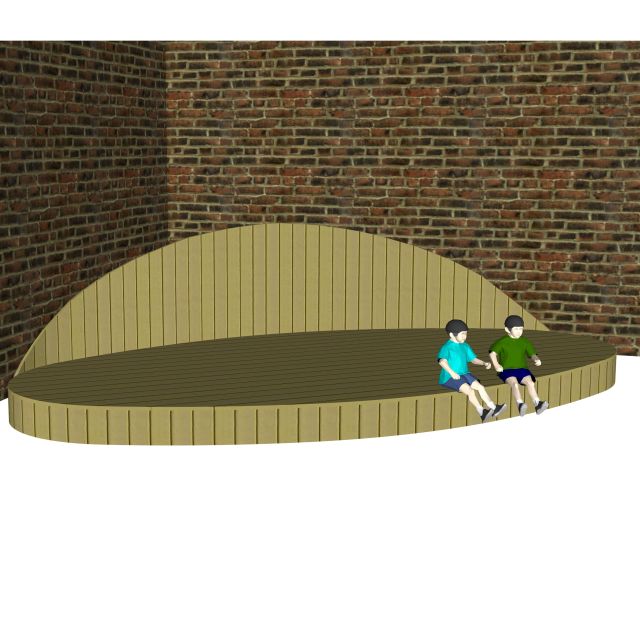 Podium ovaal met achterwand