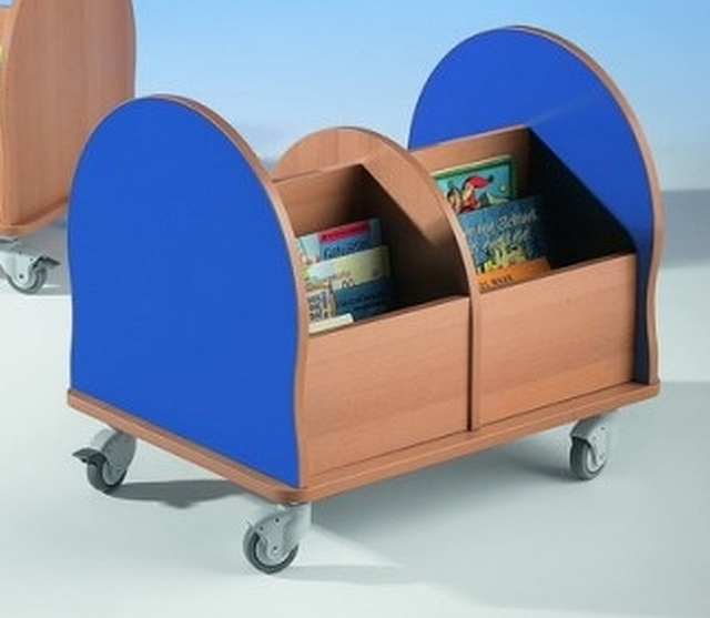 Boekenwagen voor prentenboeken 4 vakken