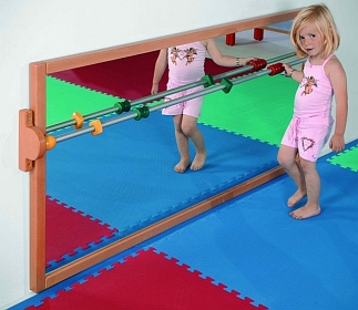 De leer lopen spiegel Aluminium turnstang