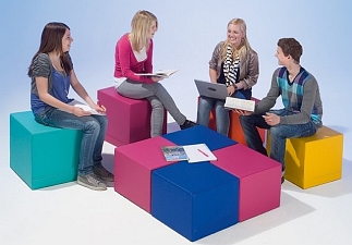 Poef Vierkant 30 cm kunstleder