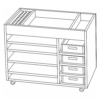 Trolley voor schilderbenodigdheden NMW1