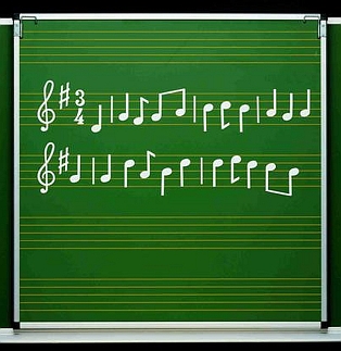 Verrijdbaar bord met notenbalken NT2