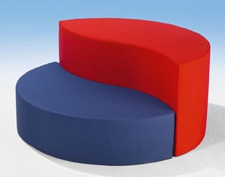 Zitelement Halfrond Leder  80cm