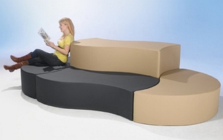 Zitelementen Golfvormig  4 stuks Andros Leder.